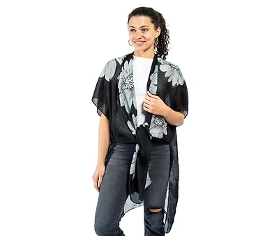 AW Items Floral Kimono w Sequins