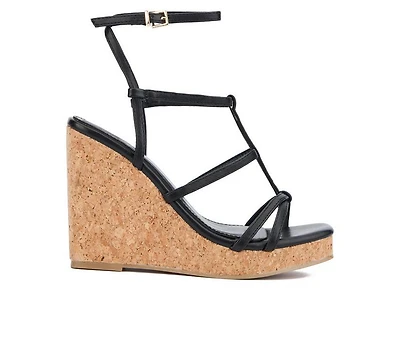 Women's New York and Company Abla Cork Wedge Sandals
