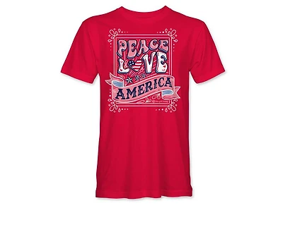 It's a Girl Thing Youth Peace Love America Red Shirt