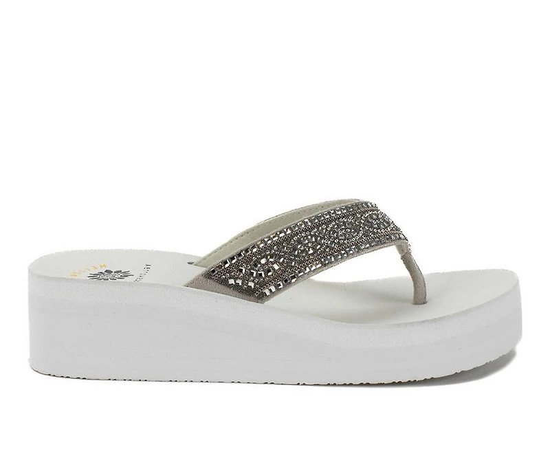 Women's Yellow Box Pixel Flip-Flops