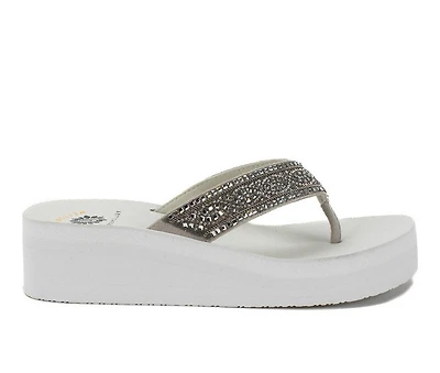 Women's Yellow Box Pixel Flip-Flops