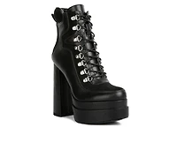 Women's London Rag Beamer Lace Up Platform Boots