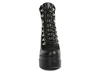 Women's London Rag Beamer Lace Up Platform Boots