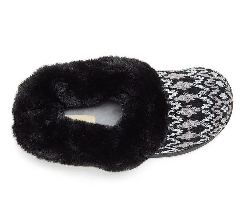 Dearfoams Hannah Festive Knit Clog Slippers