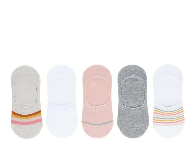 Steve Madden 5 Pack Patterned Foot Liner Socks