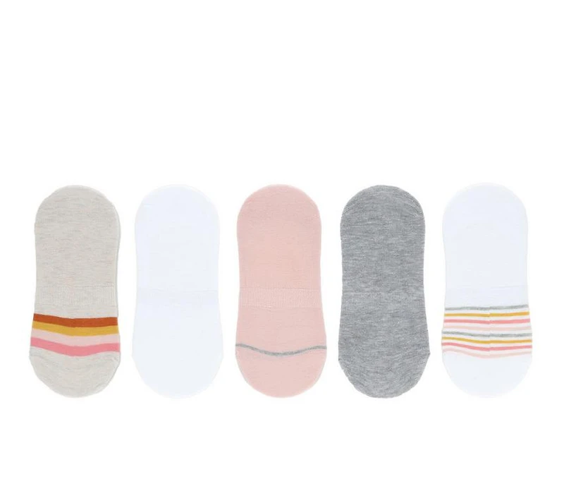 Steve Madden 5 Pack Patterned Foot Liner Socks