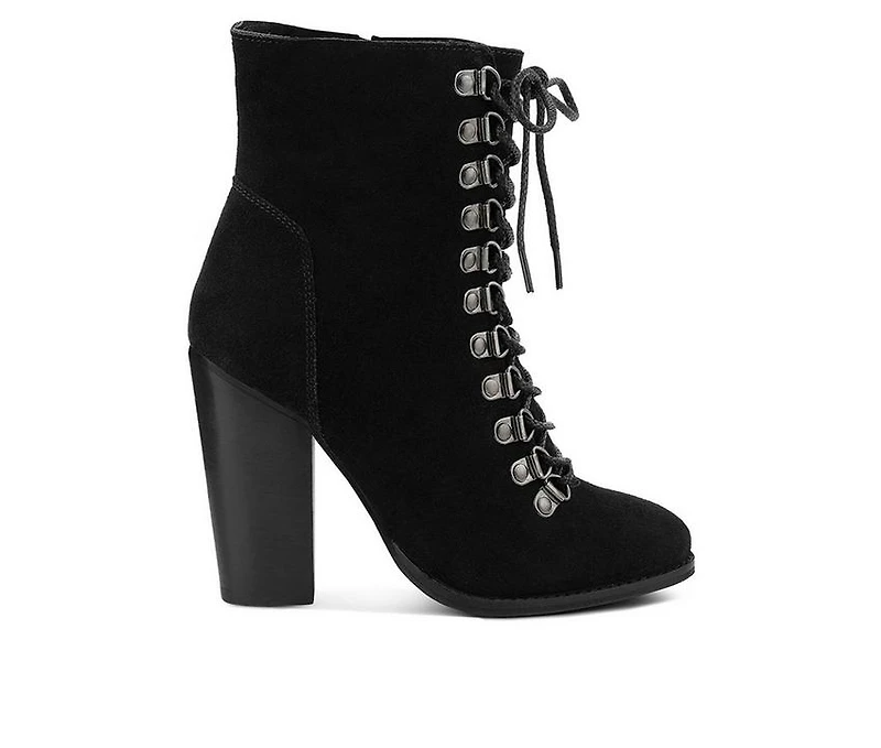 Women's Rag & Co Goose Lace Up Heeled Booties