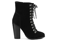 Women's Rag & Co Goose Lace Up Heeled Booties
