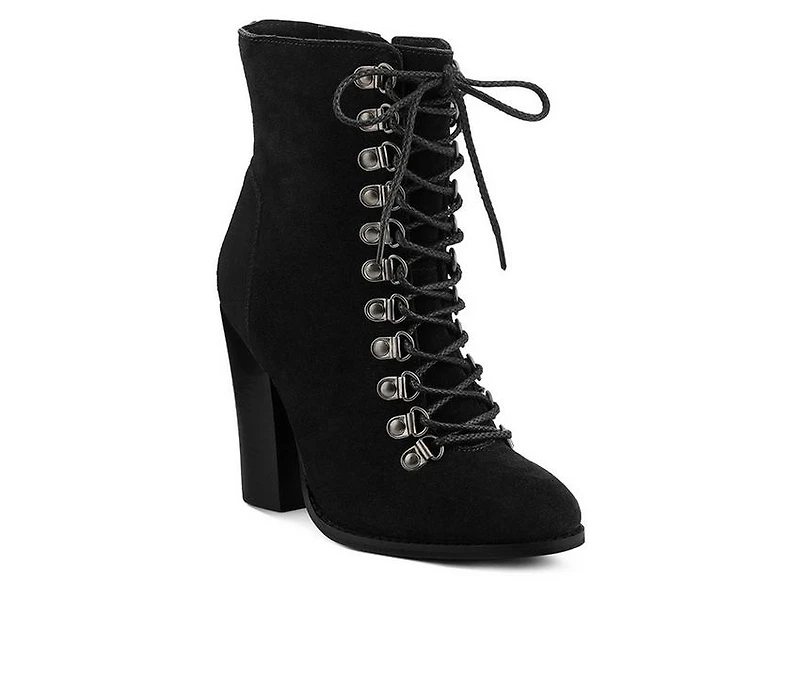 Women's Rag & Co Goose Lace Up Heeled Booties