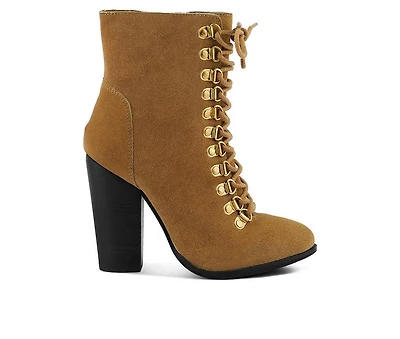 Women's Rag & Co Goose Lace Up Heeled Booties