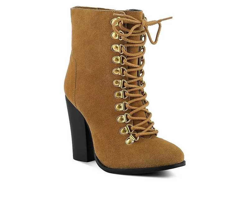 Women's Rag & Co Goose Lace Up Heeled Booties
