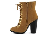 Women's Rag & Co Goose Lace Up Heeled Booties