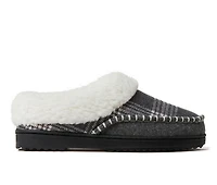 Dearfoams Nyla Felted & Plaid Moc Toe Clog Slippers