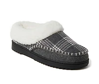 Dearfoams Nyla Felted & Plaid Moc Toe Clog Slippers
