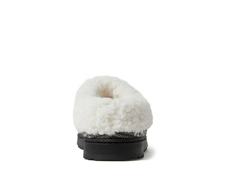 Dearfoams Nyla Felted & Plaid Moc Toe Clog Slippers