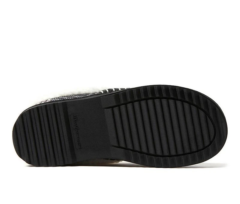 Dearfoams Nyla Felted & Plaid Moc Toe Clog Slippers
