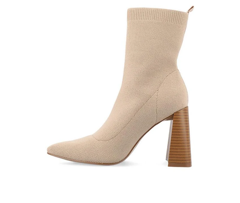 Women's Journee Collection Noralinn Heeled Stretch Knit Booties