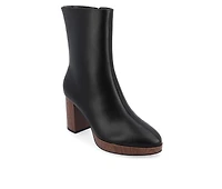 Women's Journee Collection Romer Block Heeled Platform Booties
