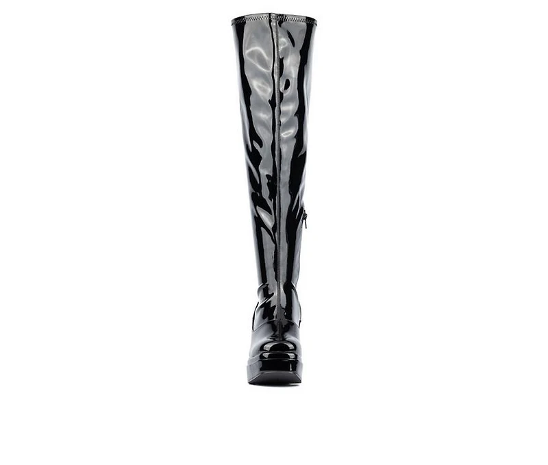 Women's Fashion to Figure Manica Platform Wide Calf Thigh High Boots
