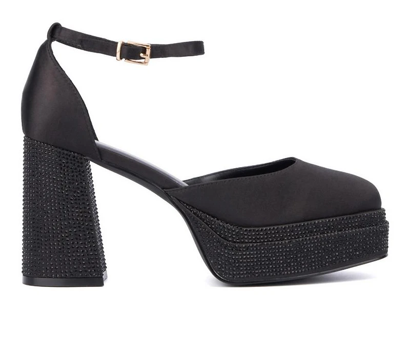 Women's Fashion to Figure Martine 2 Gemmed Wide Width Platform Pumps