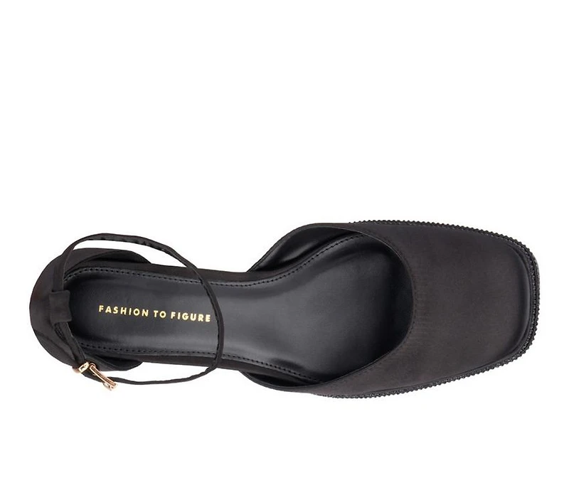 Women's Fashion to Figure Martine 2 Gemmed Wide Width Platform Pumps