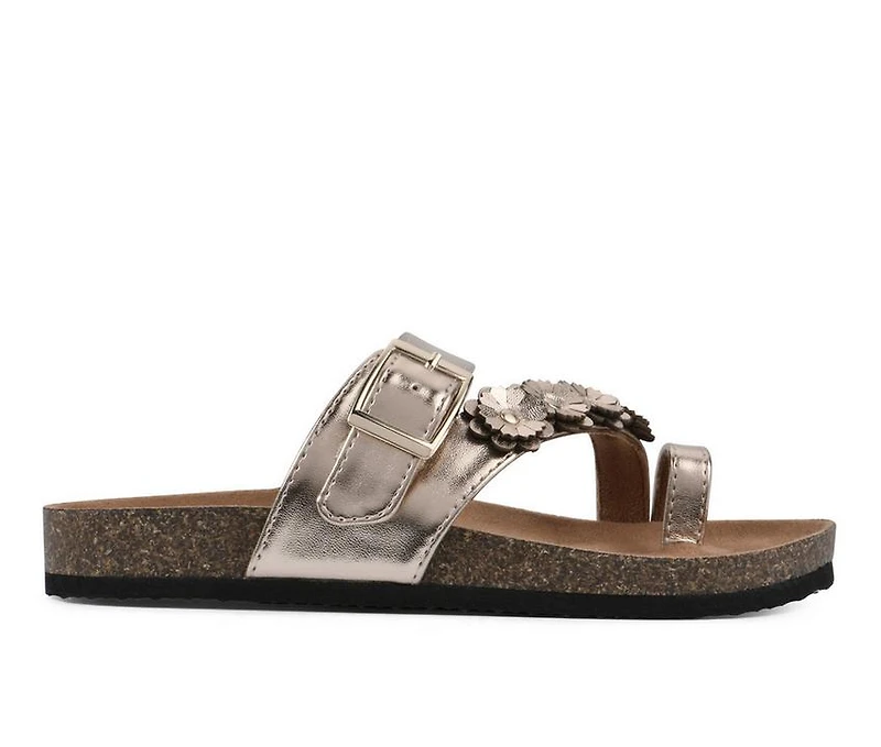 Girls' White Mountain Little Kid & Big Graffito Footbed Sandals