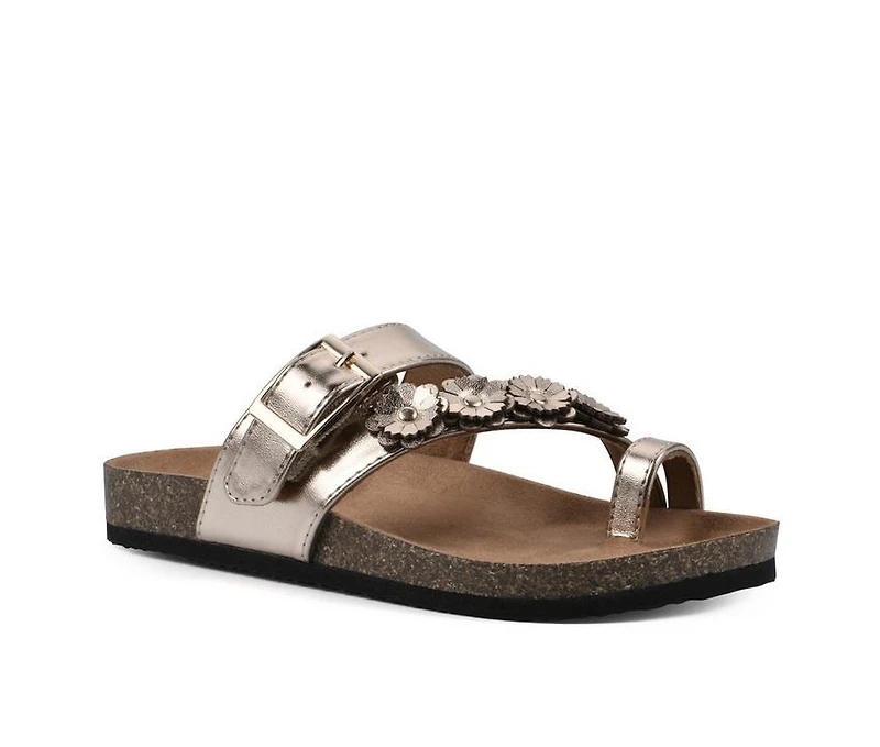 Girls' White Mountain Little Kid & Big Graffito Footbed Sandals