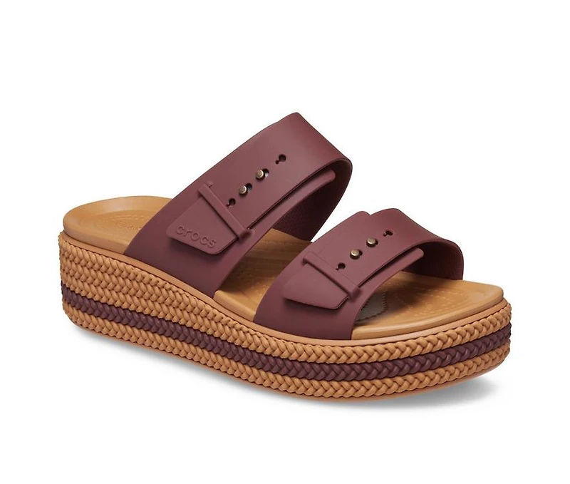 Women's Crocs Brooklyn Woven Buckle Wedge Sandals