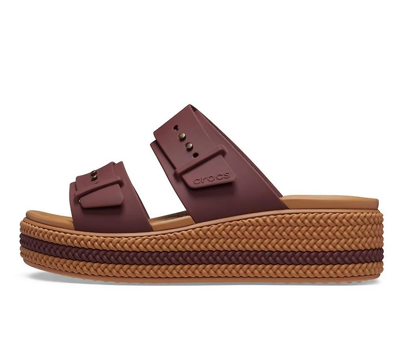 Women's Crocs Brooklyn Woven Buckle Wedge Sandals
