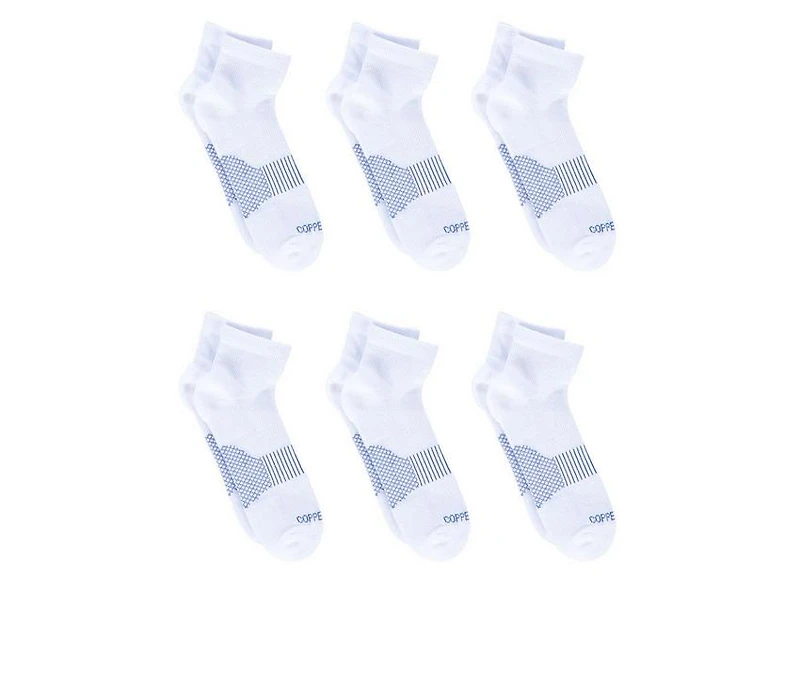 Copper Fit 6 Pack Men's Energy Quarter Crew Socks