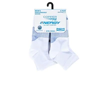 Copper Fit 6 Pack Men's Energy Quarter Crew Socks