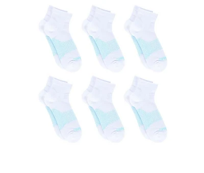 Copper Fit 6 Pack Women's Energy Quarter Crew Socks
