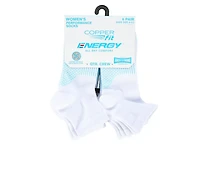 Copper Fit 6 Pack Women's Energy Quarter Crew Socks