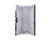 Vanessa Silver Glitter Clutch With Strap