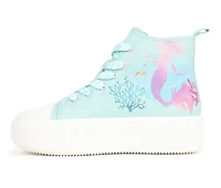 Girls' Disney Little Kid & Big 13-4 Ariel Mid Top Sneakers