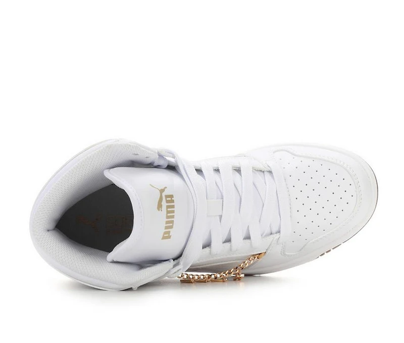 Girls' Puma Big Kid Rebound Layup Shine Bright Jr High Top Sneakers