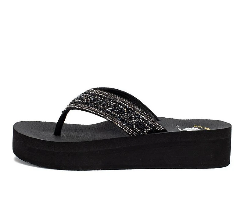 Women's Yellow Box Balat Flip-Flop Wedges