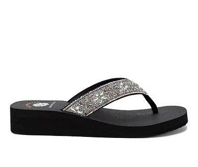 Women's Yellow Box Casey Wedge Flip-Flops