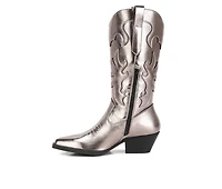 Women's London Rag Cowboy Metallic Western Boots