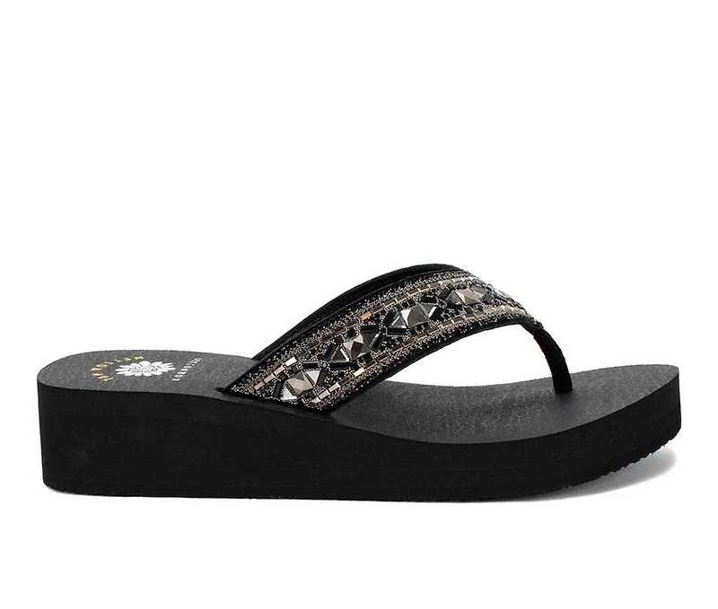 Women's Yellow Box Lira Wedge Flip-Flops