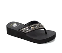 Women's Yellow Box Lira Wedge Flip-Flops
