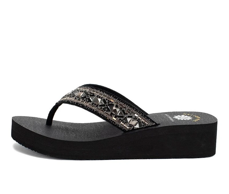 Women's Yellow Box Lira Wedge Flip-Flops
