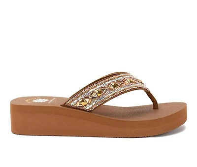 Women's Yellow Box Lira Wedge Flip-Flops