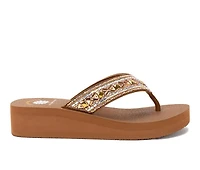 Women's Yellow Box Lira Wedge Flip-Flops