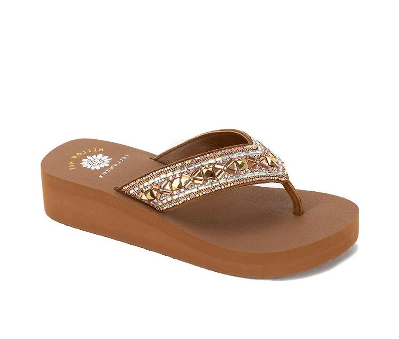 Women's Yellow Box Lira Wedge Flip-Flops