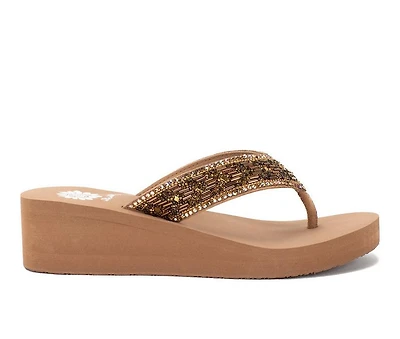 Women's Yellow Box Salima Wedge Flip-Flops