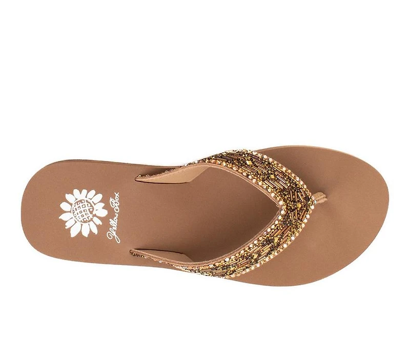 Women's Yellow Box Salima Wedge Flip-Flops