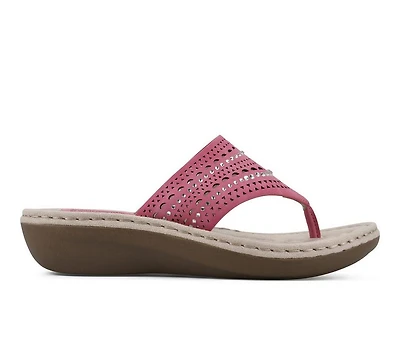 Women's Cliffs by White Mountain Comate Wedge Flip-Flops
