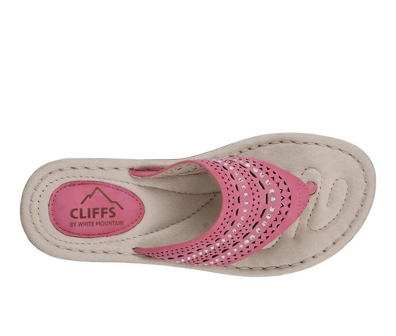 Women's Cliffs by White Mountain Comate Wedge Flip-Flops