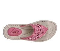 Women's Cliffs by White Mountain Comate Wedge Flip-Flops